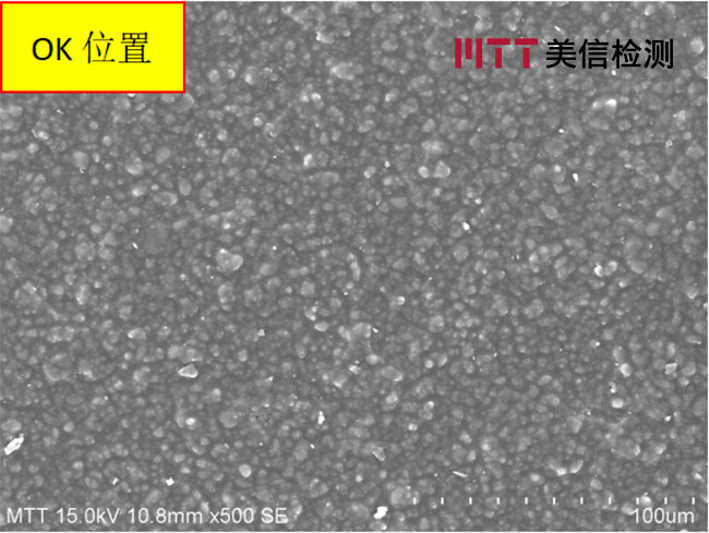 起泡位置涂層與未起泡涂層SEM對比圖片